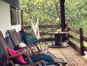 Gîte Aurinko : caravane avec bain nordique