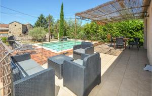 Amazing home in Bordezac with 3 Bedrooms, WiFi and Outdoor swimming pool