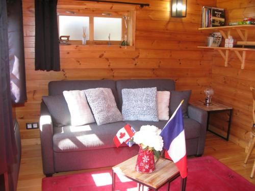 bord de mer, chalet en bois avec tandem