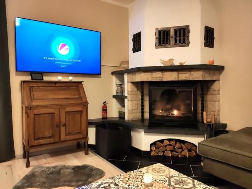 Ferienhaus Blaue Blume mit 11 kW Ladestation, Kamin, Terrasse, eingezäuntem Garten, WLAN, Netflix, 2 Hunde willkommen!