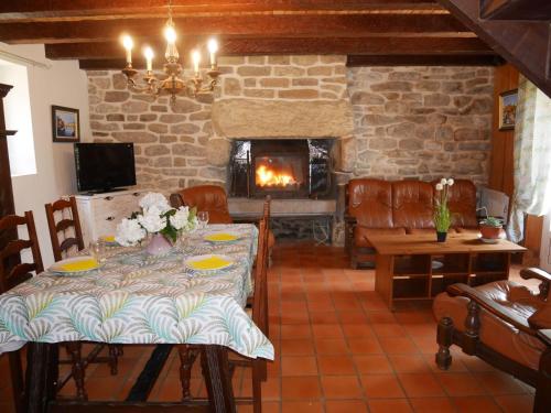 Granite stone house with fireplace, Plouguerneau