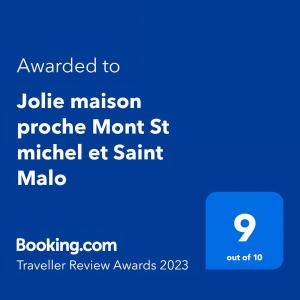 Jolie maison proche Mont St michel et Saint Malo