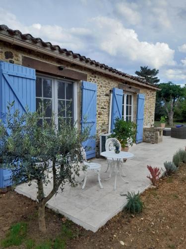 La petite maison bleue avec piscine
