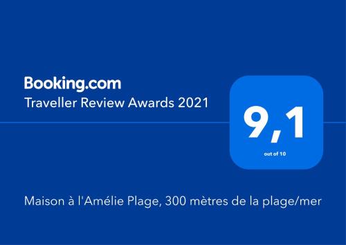Maison à l'Amélie Plage, 300 mètres de la plage/mer