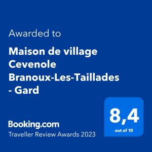 Maison de village Cevenole Branoux-Les-Taillades - Gard - #TravellerAwards 2023