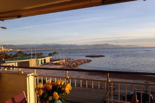 Seafront one bedroom apartment with a terrasse swimming pool and a parking