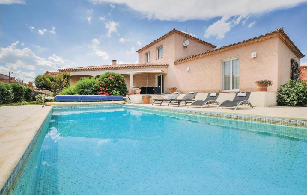 Stunning home in Villelongue with 4 Bedrooms, WiFi and Private swimming pool , 66410 Villelongue-de-la-Salanque