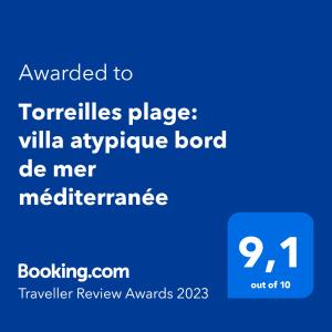 Torreilles plage: villa atypique bord de mer méditerranée