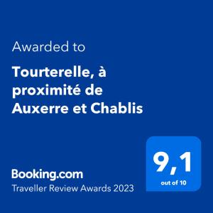 Maison de vacances Tourterelle, à proximité de Auxerre et Chablis 9 la rue Feuillee 89250 Hauterive Bourgogne