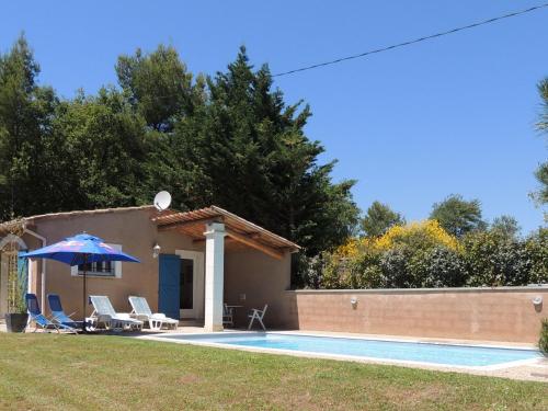 Typical house of South East France with blue shutters