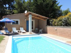 Typical house of South East France with blue shutters