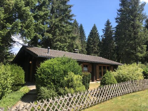 Wooden bungalow with oven, in Oberharz near a lake