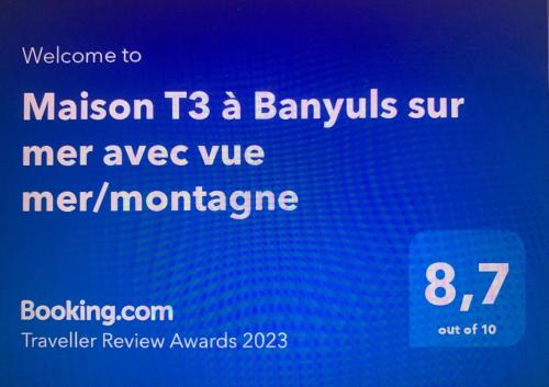 Maison de vacances Maison T3 à Banyuls sur mer avec vue mer/montagne 20 Impasse du Clos de Fontaulé Banyuls-sur-Mer