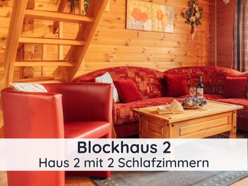 Der Fuchsbau - 3 Blockhäuser - ruhige Lage - 50m bis zum Wald - eingezäunter Garten