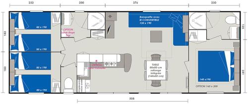 Camping MOBIL HOME 6 8 Personnes 3 CH Camping Le Bois dormant 168 Rue des Sables Saint-Jean-de-Monts