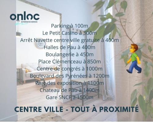 Appartement ONLOC - Agréable Appart Centre Ville - 2 pers - Parking 25 Rue Jean Réveil Pau