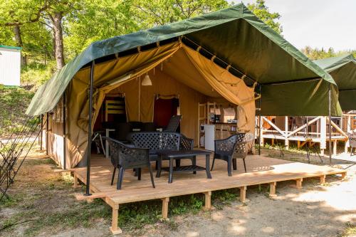 Safari tent at Camping de la Bonnette Caylus france