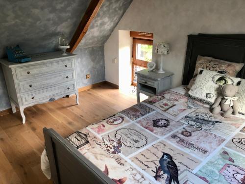 Chambre double avec SDB privée au milieu des champs