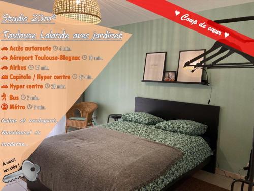 Studio calme dans une belle résidence avec piscine • Parking • WiFi Toulouse france