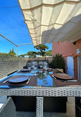 Appartement Studio climatisé, terrasse, parking privé, 50m de la plage Résidence les Tiva Saint-Tropez