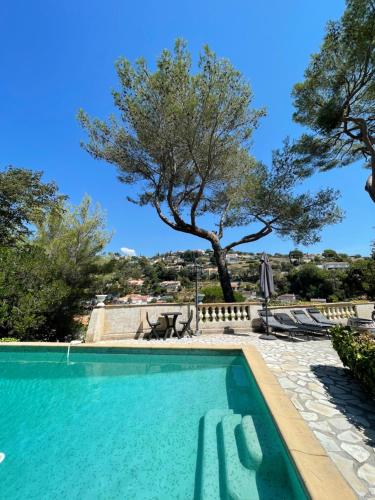 Studio en bas de villa avec piscine proche bord de mer Cagnes-sur-Mer france