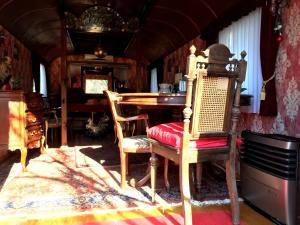historischer Zirkuswagen von 1920 am Ende der Welt
