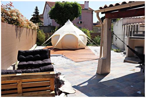 Superbe glamping avec terrasse privative 5min mer