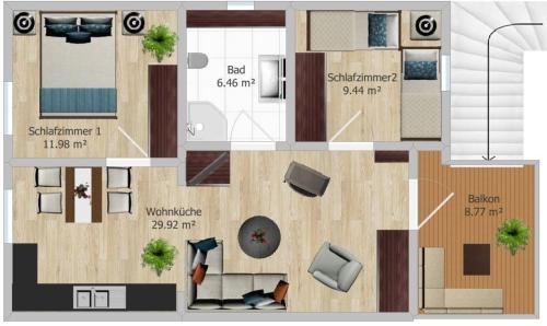 Appartement urgemütliche Obergeschoss-FeWo im Haus Star in Ostseenähe Am Pruchtener Weg 37 Fuhlendorf