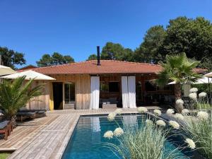 Lege Cap-Ferret belle Villa bois, piscine chauffée