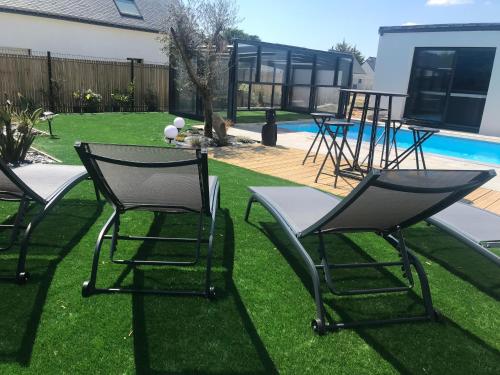 Maison 8 pers en bord de mer avec piscine chauffée toute l'année, spa et hamman