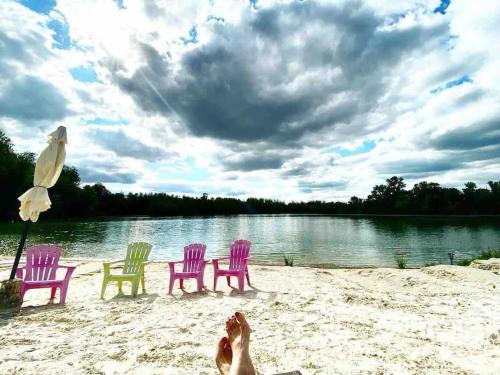 Superbe propriété lac, plages privées proche Paris