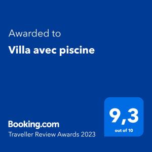 Villa avec piscine