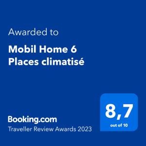 Mobil Home 6 Places climatisé