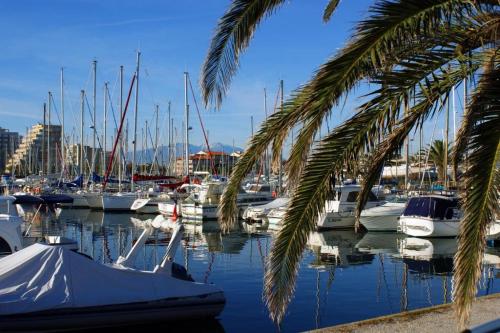 Voilier à quai au calme Canet-en-Roussillon france