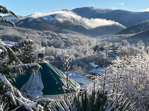 Yourte Bosquet with hot tub Créchets france