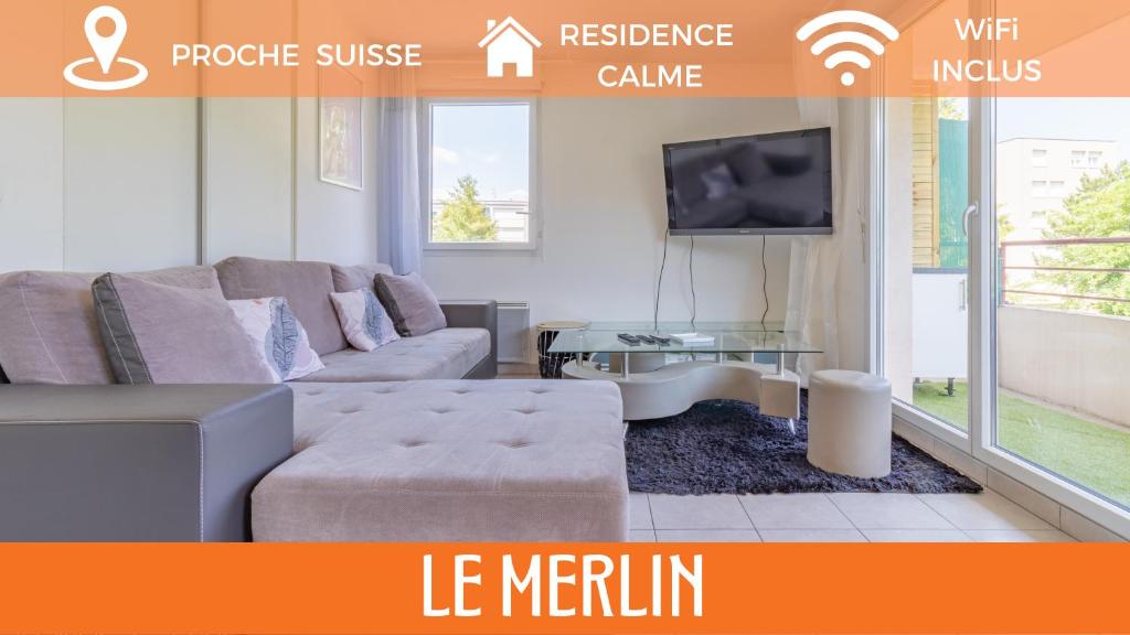 Appartement ZenBNB - Le Merlin - Near Switzerland - Private Parking 6 Rue du Lieutenant Yvan Génot, 74240 Gaillard